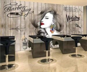 HD wallpaper beibehang custom 3d mural nordic hair salon hair salon beauty salon barber shop background wall board beautician