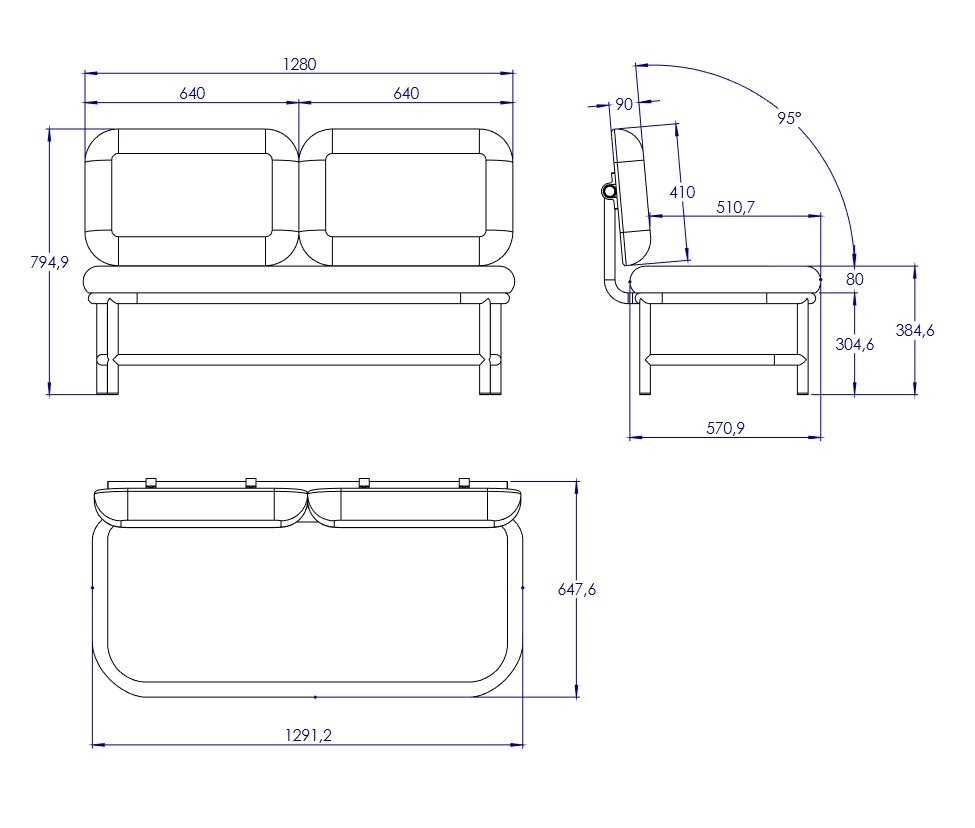Sofá de Espera Porto B 4 Sofá de Espera Porto B